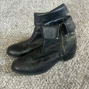 Black Leather Ankle Boots